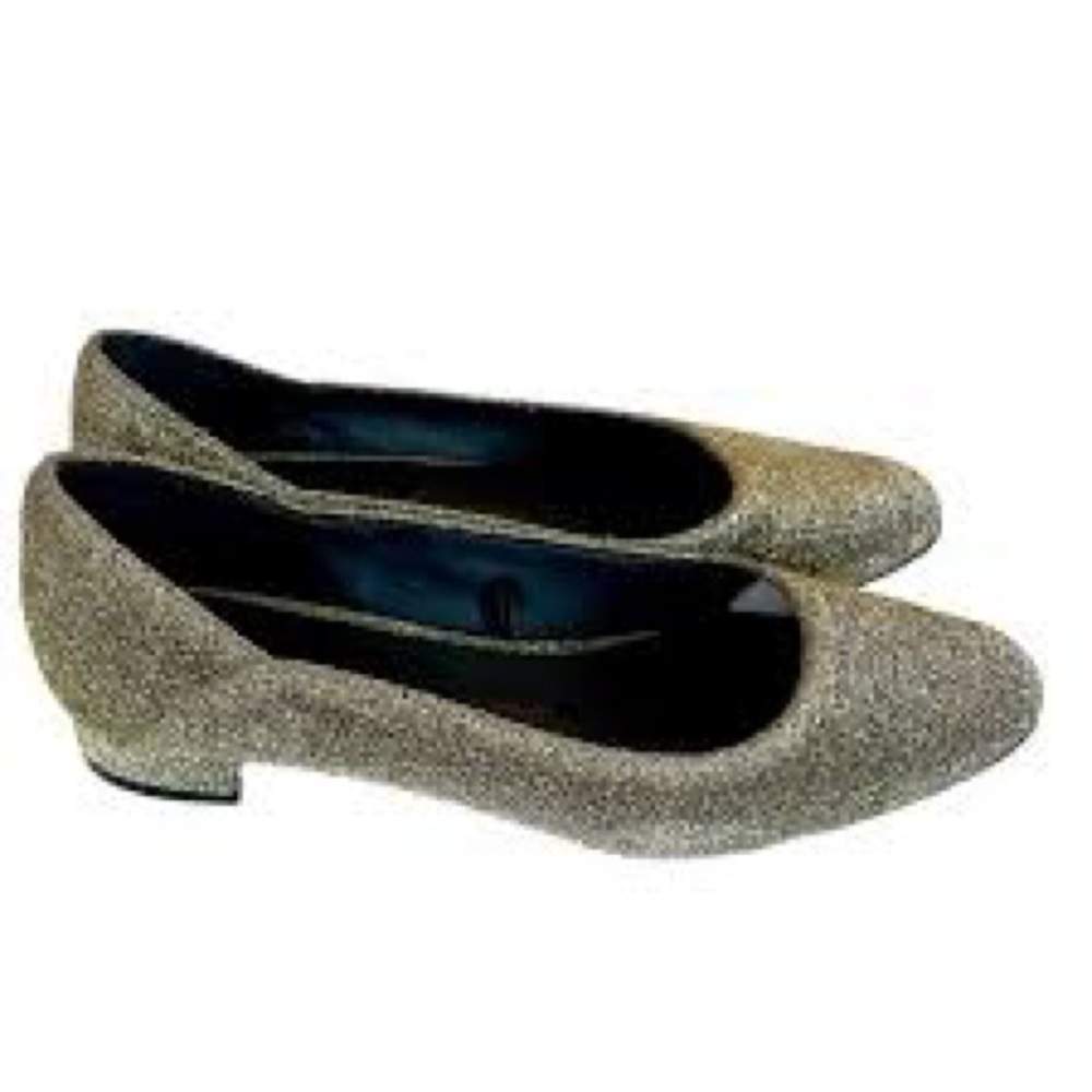 Zara Gold Glitter Flats Loafers - Picture 7 of 8
